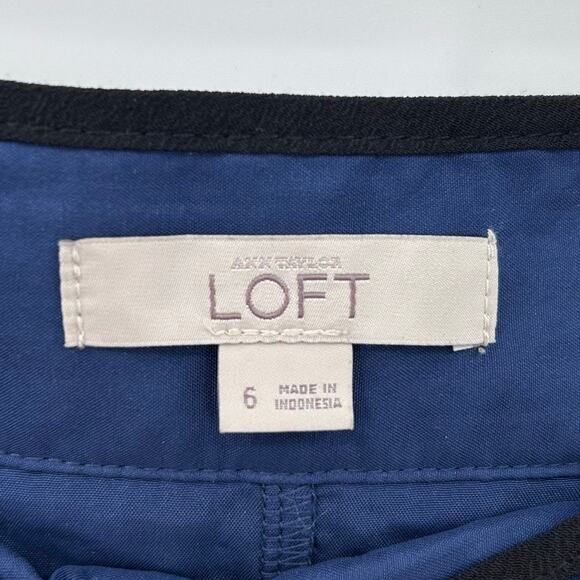 Ann Taylor Loft Blue Circuit Lace Pocket Skirt Blue Black Geometric Womens Sz 6 - Picture 7 of 12